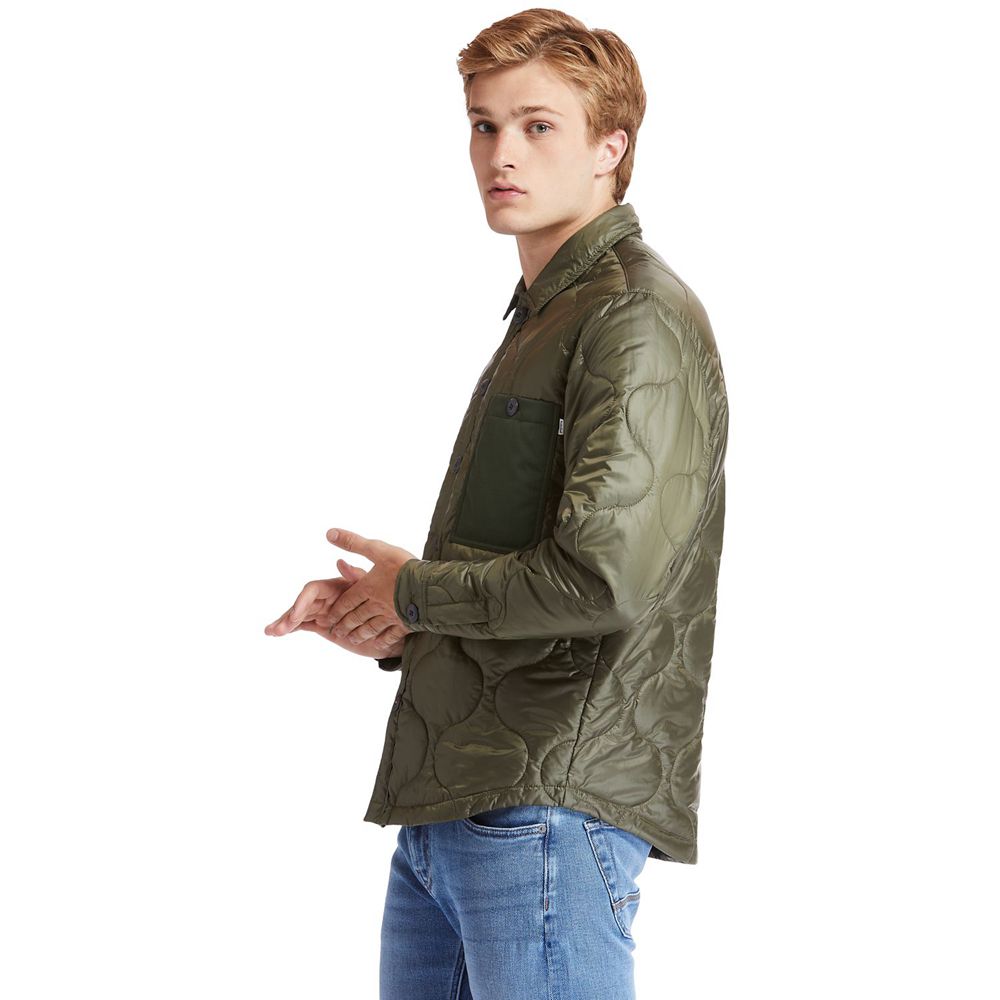 Chaquetas Timberland Hombre Heritage Long-Sleeve Onion-Quilted Shirt Verde Oliva - Chile GBK-586431